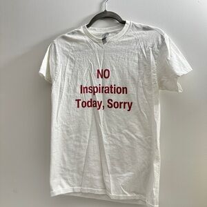 White Graphic T-Shirt with Red Text